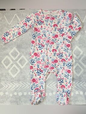 Magnetic Me Floral Footed Onesie Footie Pink & Blue